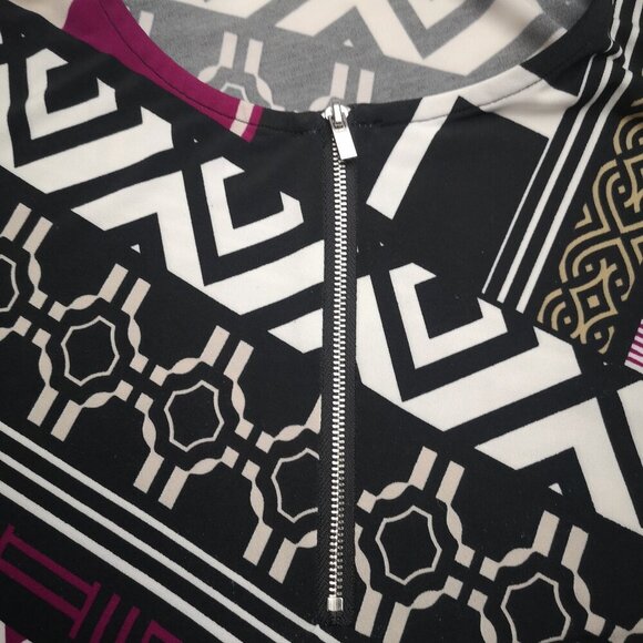 Cleo Ladies Size Large Multi Colored 3/4 Length Sleeves Dress or Tunic Top - Picture 5 of 10